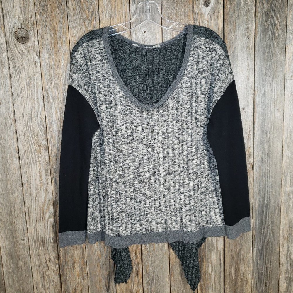 Vintage Havana M Women's Knit Top Sweater Colorblock Distressed